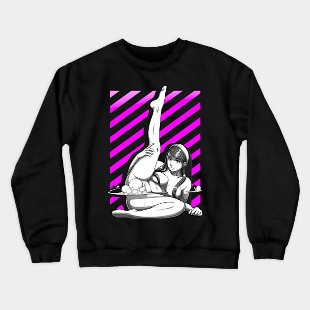 Cloudy waifu v2 Crewneck Sweatshirt by Meca-artwork